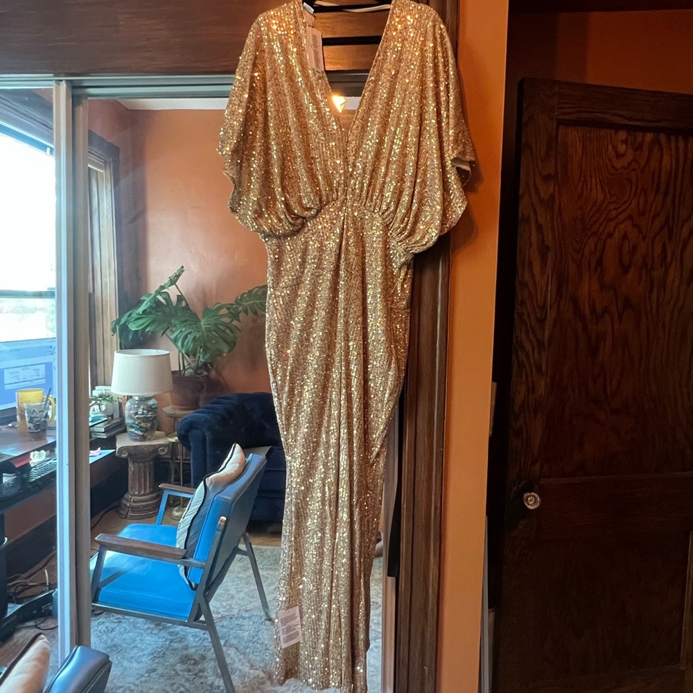 Asos Design Gold Sequin Gown